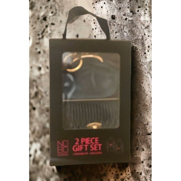 No Boundaries Crossbody Bag Kisslock Purse 2PC Set Blue Gold Silver Hardware - Picture 5 of 11